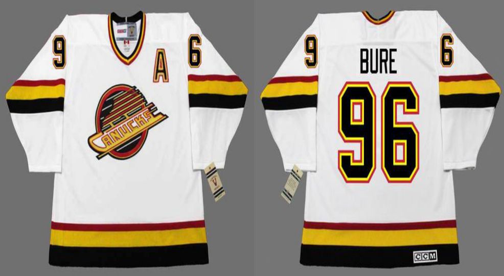 2019 Men Vancouver Canucks 96 Bure White CCM NHL jerseys